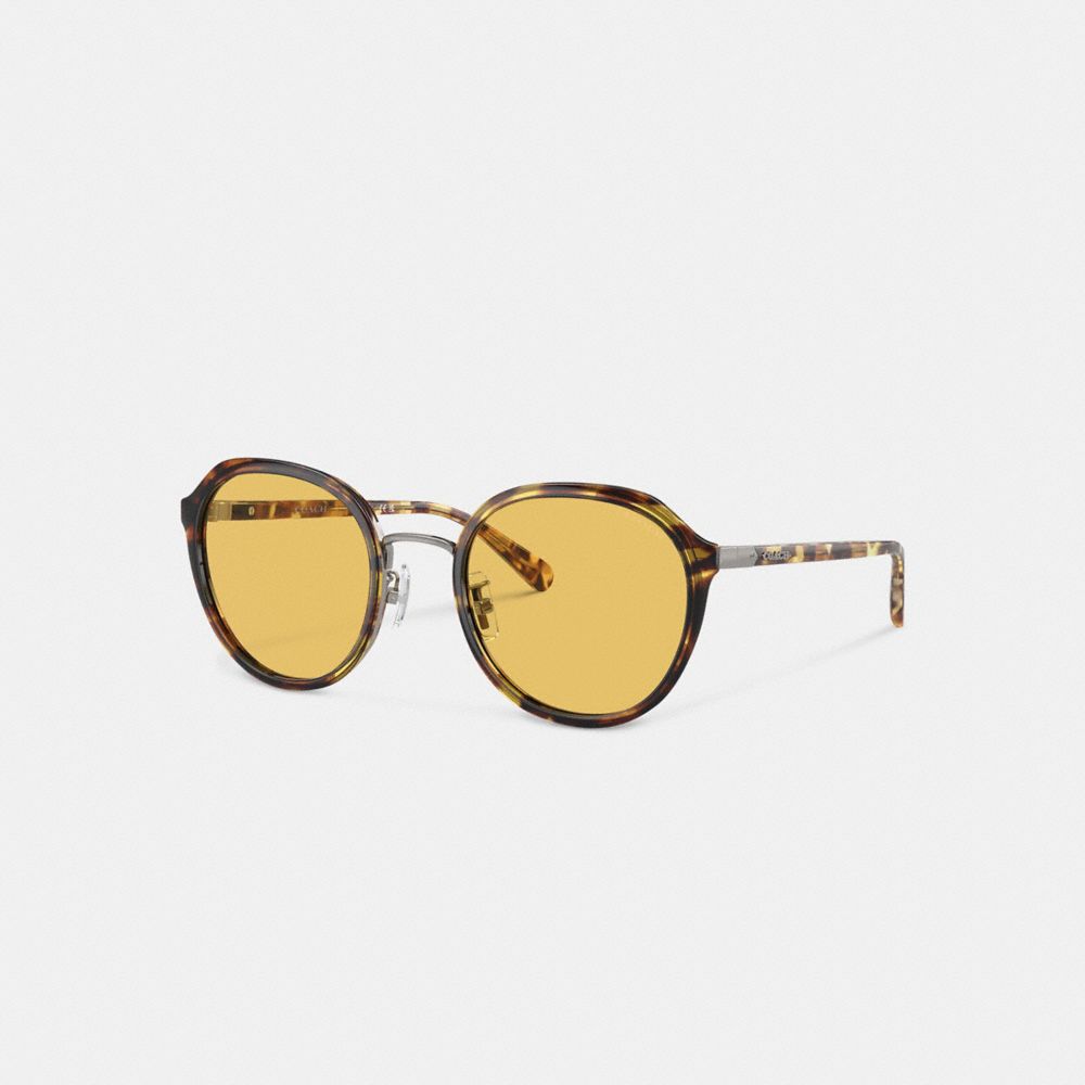 Orange Coach Hangtag Geometric Round Sunglasses Women Eyewear | 1320WIMER