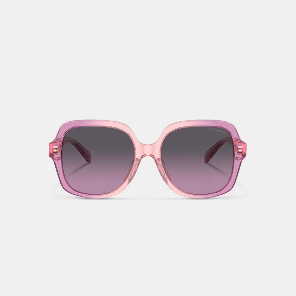 Pink Purple Coach Signature Ombré Oversized Square Sunglasses Women Eyewear | 2617GLWFY