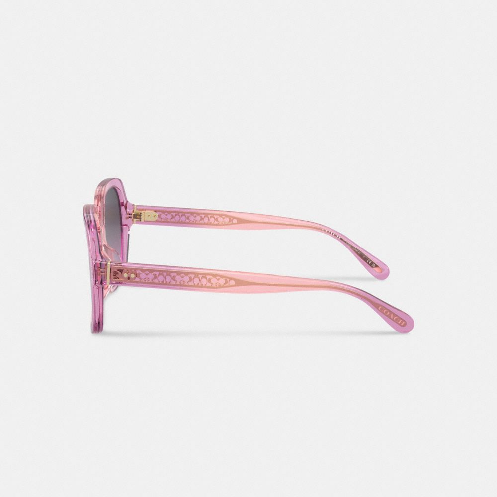 Pink Purple Coach Signature Ombré Oversized Square Sunglasses Women Eyewear | 2617GLWFY