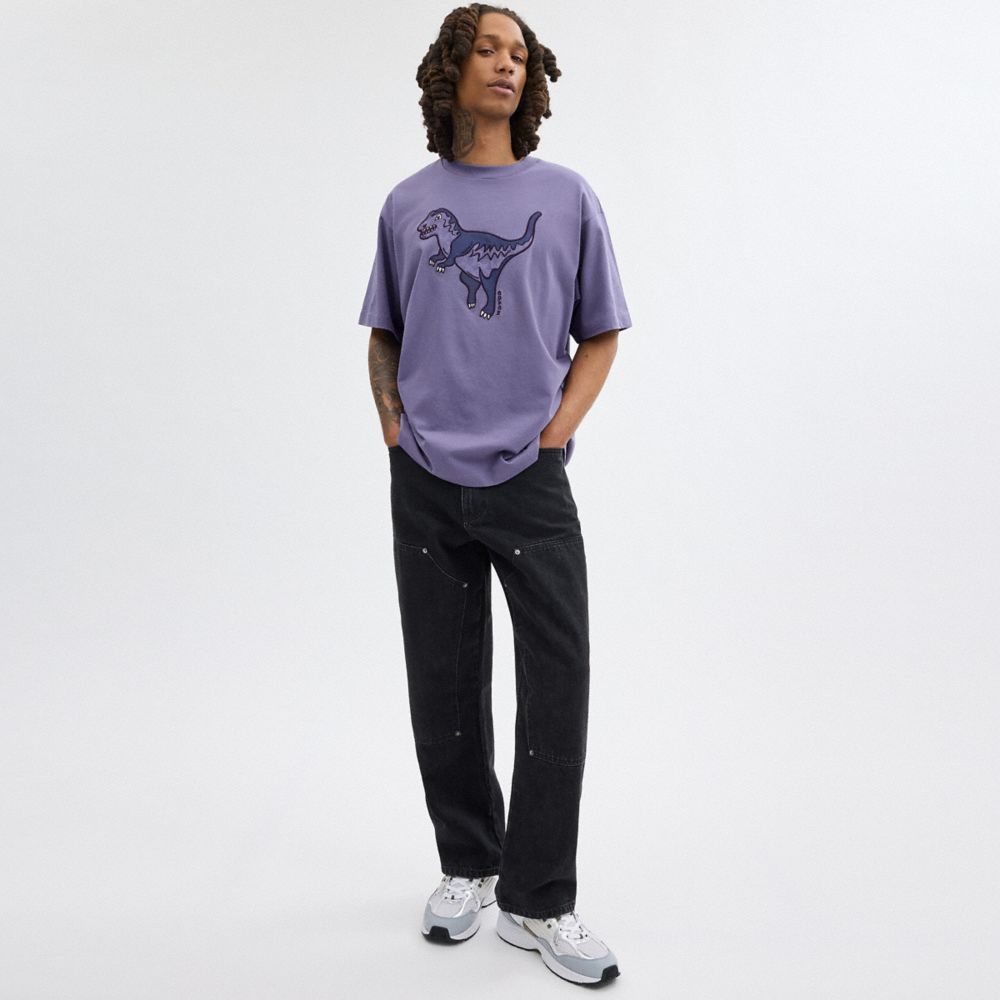 Purple Coach Rexy T Shirt In Organic Cotton Men Tops & Bottoms | 0347LZUNI