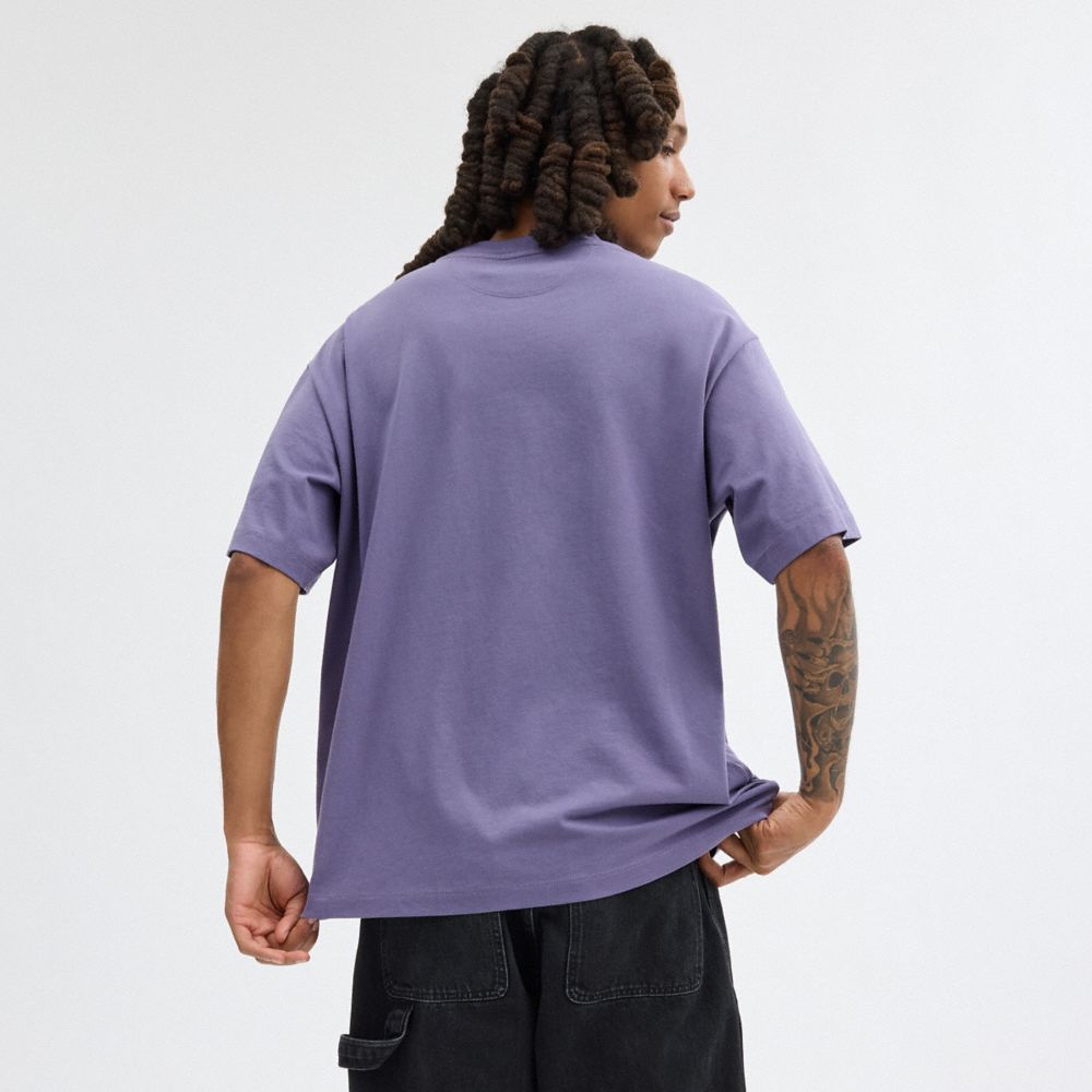 Purple Coach Rexy T Shirt In Organic Cotton Men Tops & Bottoms | 0347LZUNI