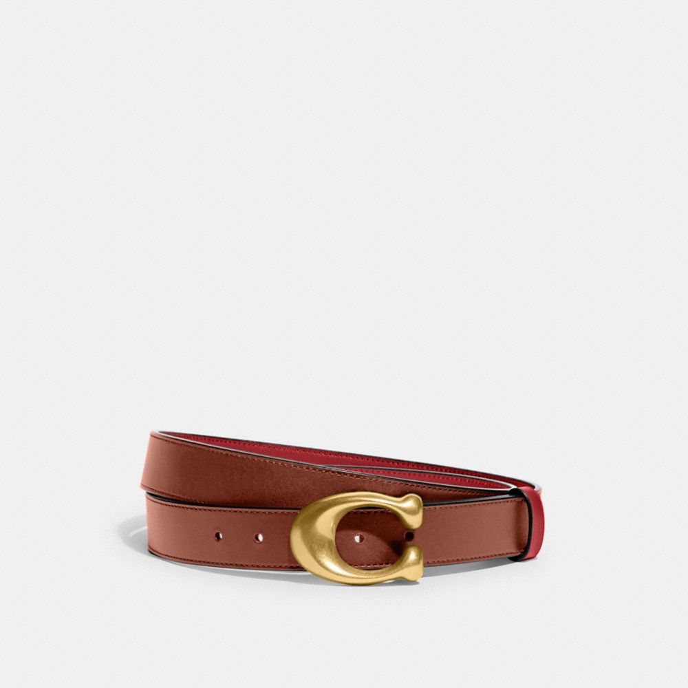 Red Coach Sculpted C Buckle Cut To Size Reversible Belt, 32 Mm Women Belts | 9516VAOQR