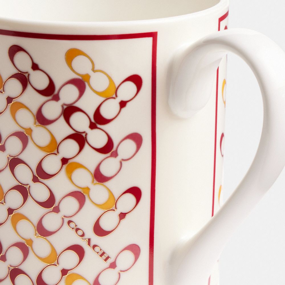 Red Multicolor Coach Signature Mug Women Tech, Desk & Travel | 9715SNKBL