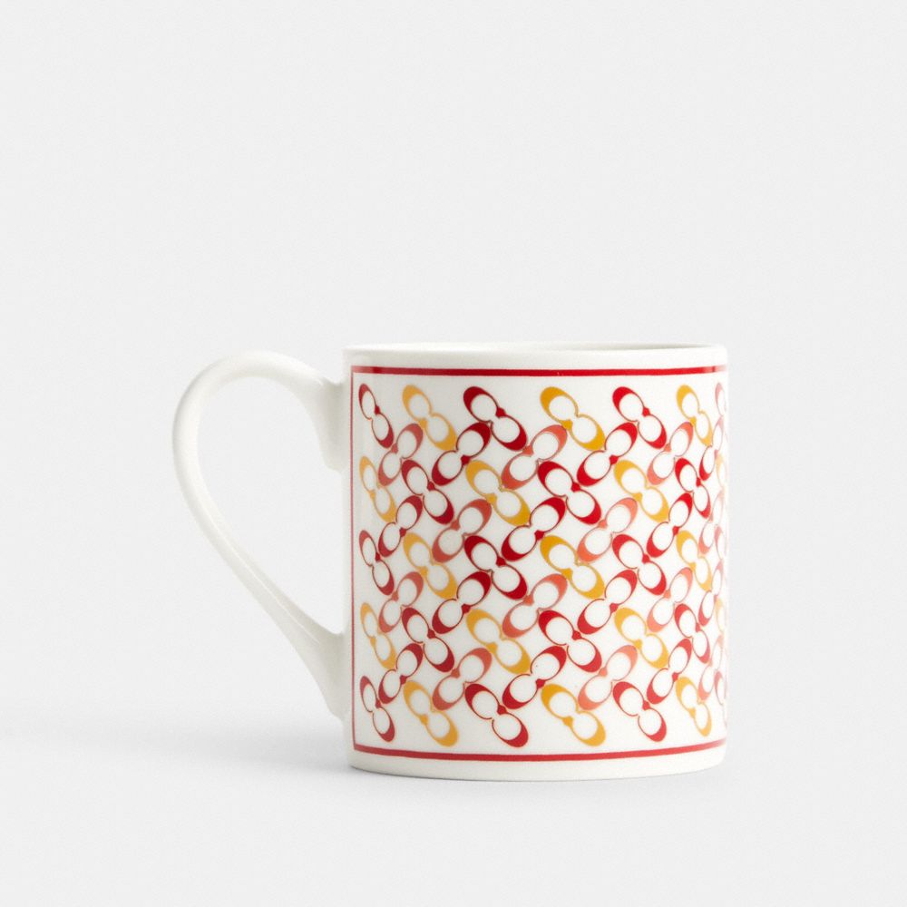 Red Multicolor Coach Signature Mug Women Tech, Desk & Travel | 9715SNKBL