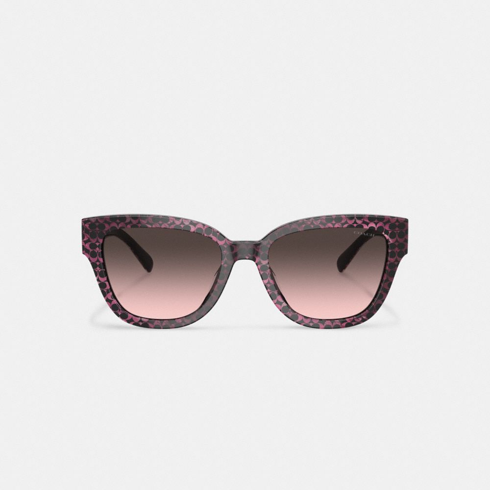 Ruby Pearlized Signature Coach Signature Round Sunglasses Women Eyewear | 1756LPWRZ