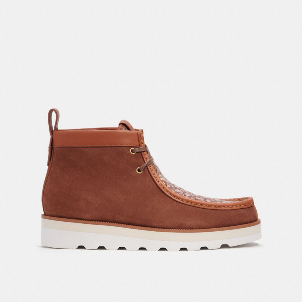 Saddle Coach Chukka Boot In Micro Signature Jacquard Men Boots | 5473JOGFR