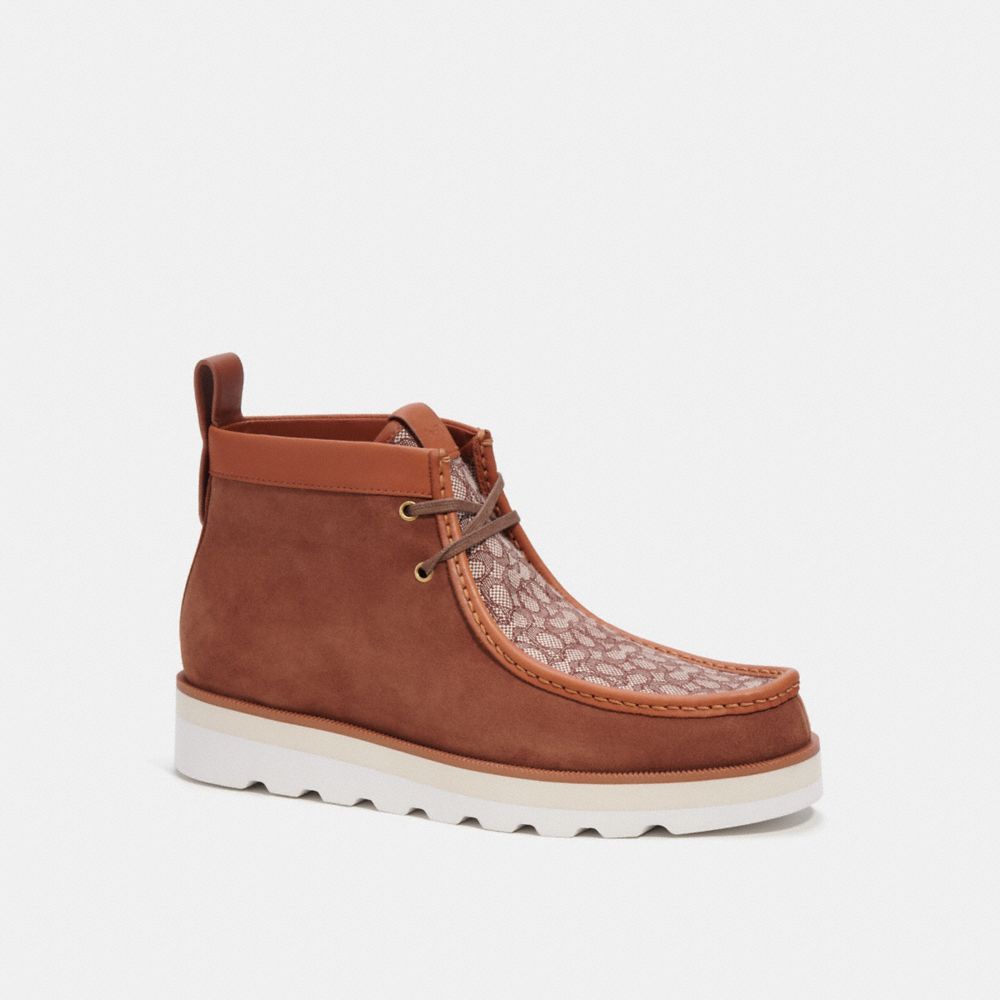 Saddle Coach Chukka Boot In Micro Signature Jacquard Men Boots | 5473JOGFR