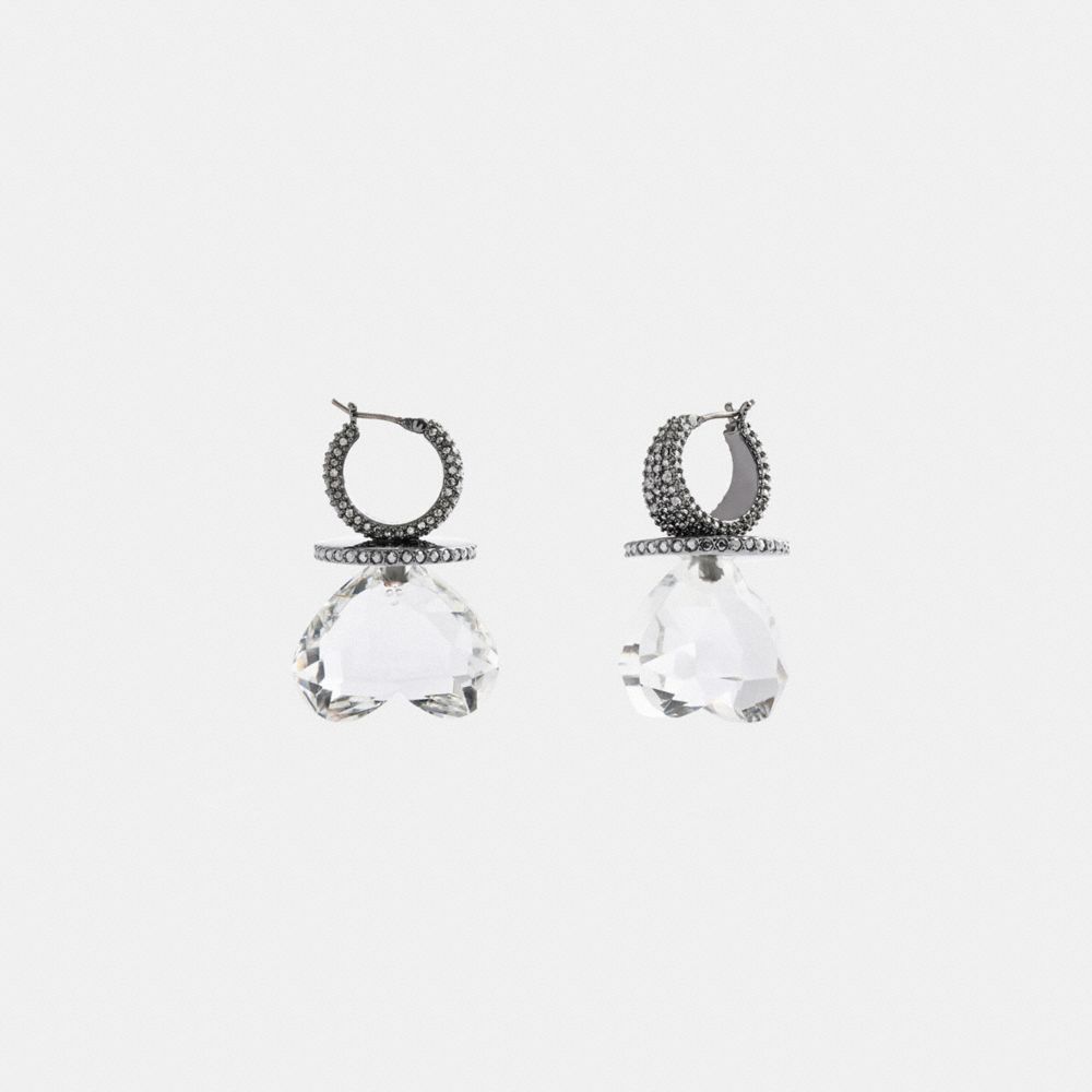 Silver Coach Heart Gemstone Earrings Women Jewelry | 6879ABQOL