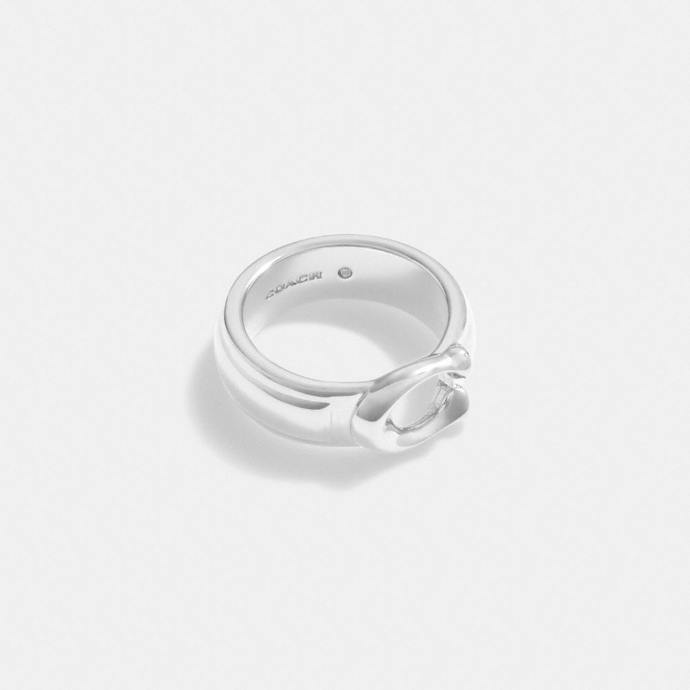 Silver Coach Tabby Ring Women Jewelry | 0581YKMAV