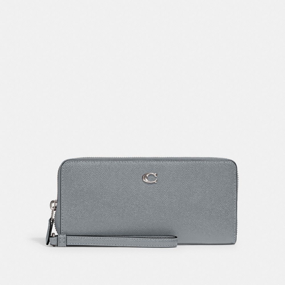 Silver / Grey Blue Coach Continental Wallet Women Large Wallets | 9152AZIVL