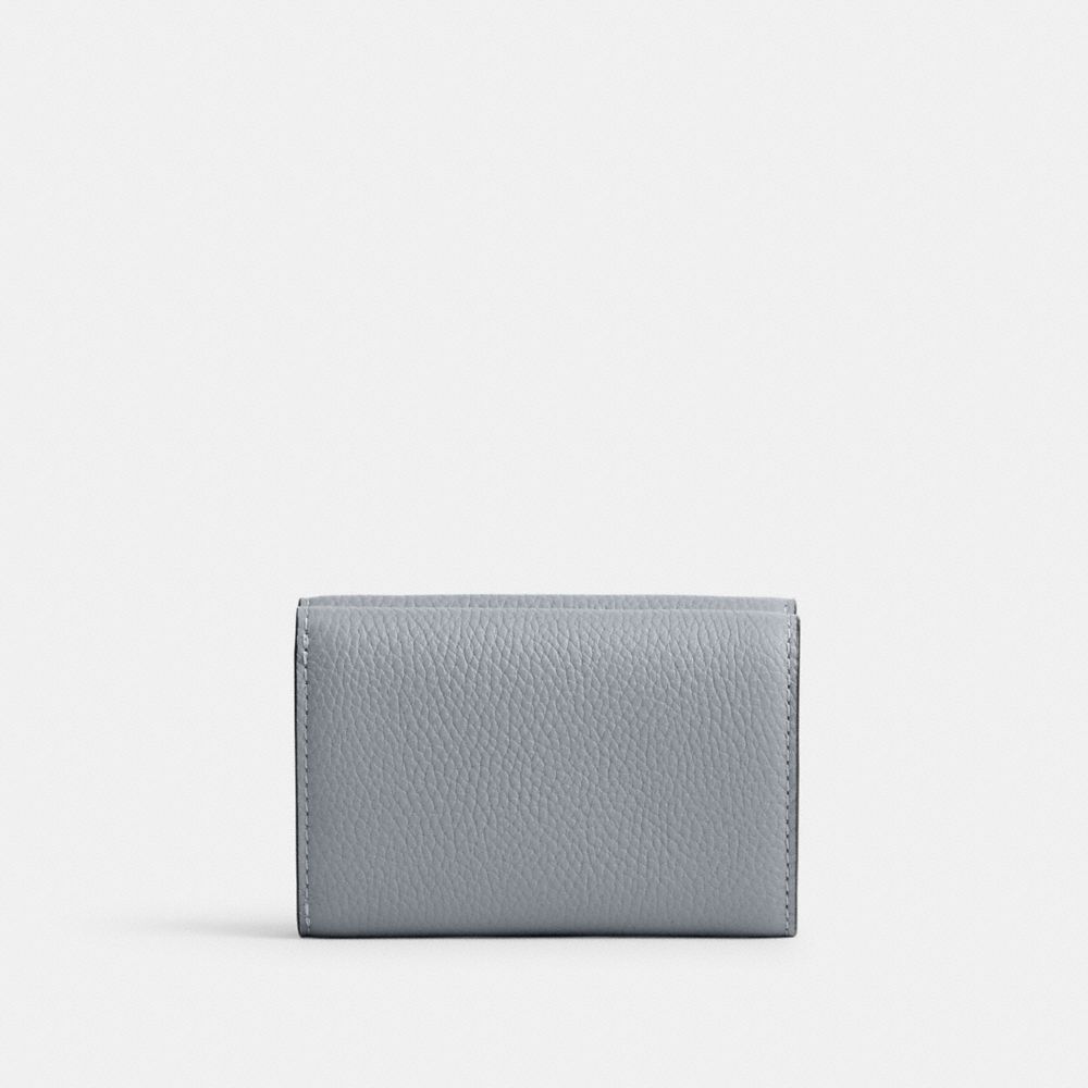 Silver / Grey Blue Coach Essential Mini Trifold Wallet Women Small Wallets | 5813XPNEH