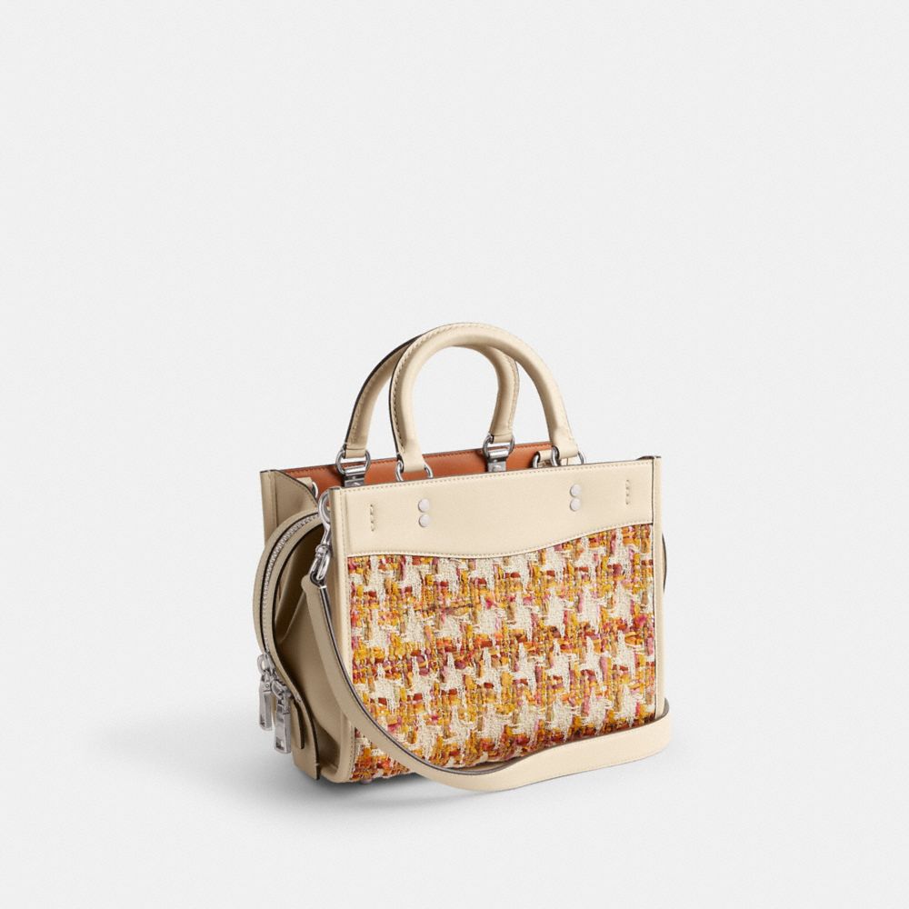 Silver / Multicolor Coach Rogue Bag 25 In Tweed Women Satchels & Top Handles | 1976DOWAQ