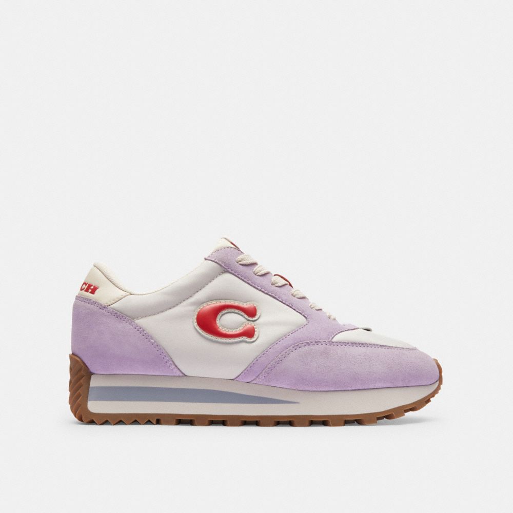 Soft Purple/Multi Coach Runner Women Sneakers | 4132EPDCT