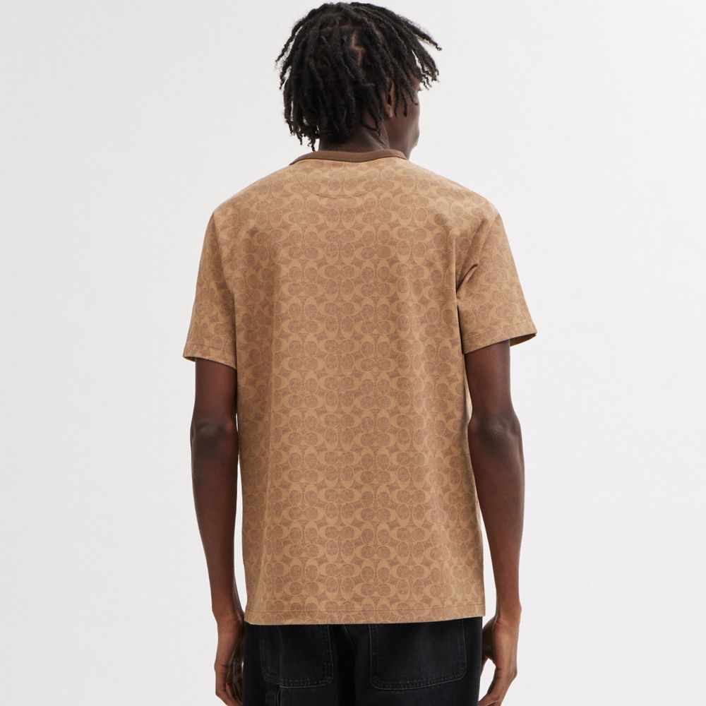 Tan Signature Coach Signature T Shirt Men Tops & Bottoms | 5619BIOEA