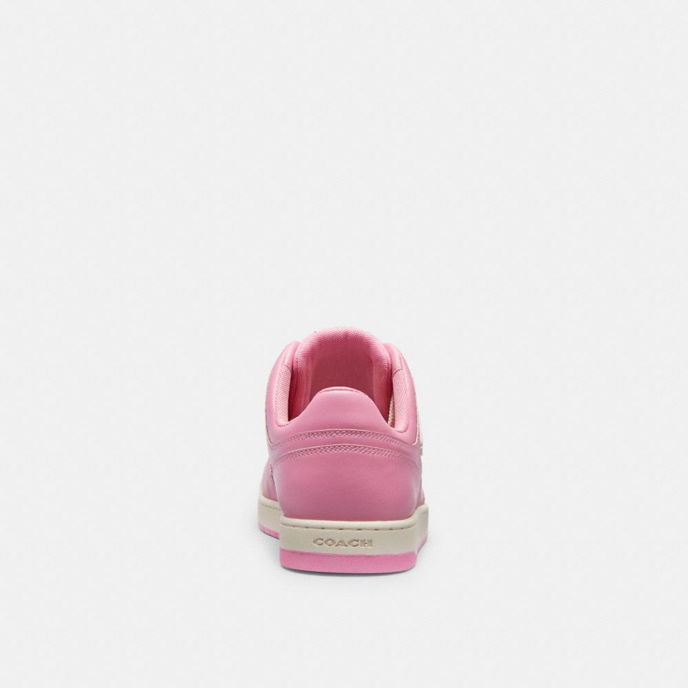 Vivid Pink Coach C201 Low Top In Signature Canvas Women Sneakers | 7896HSYBC