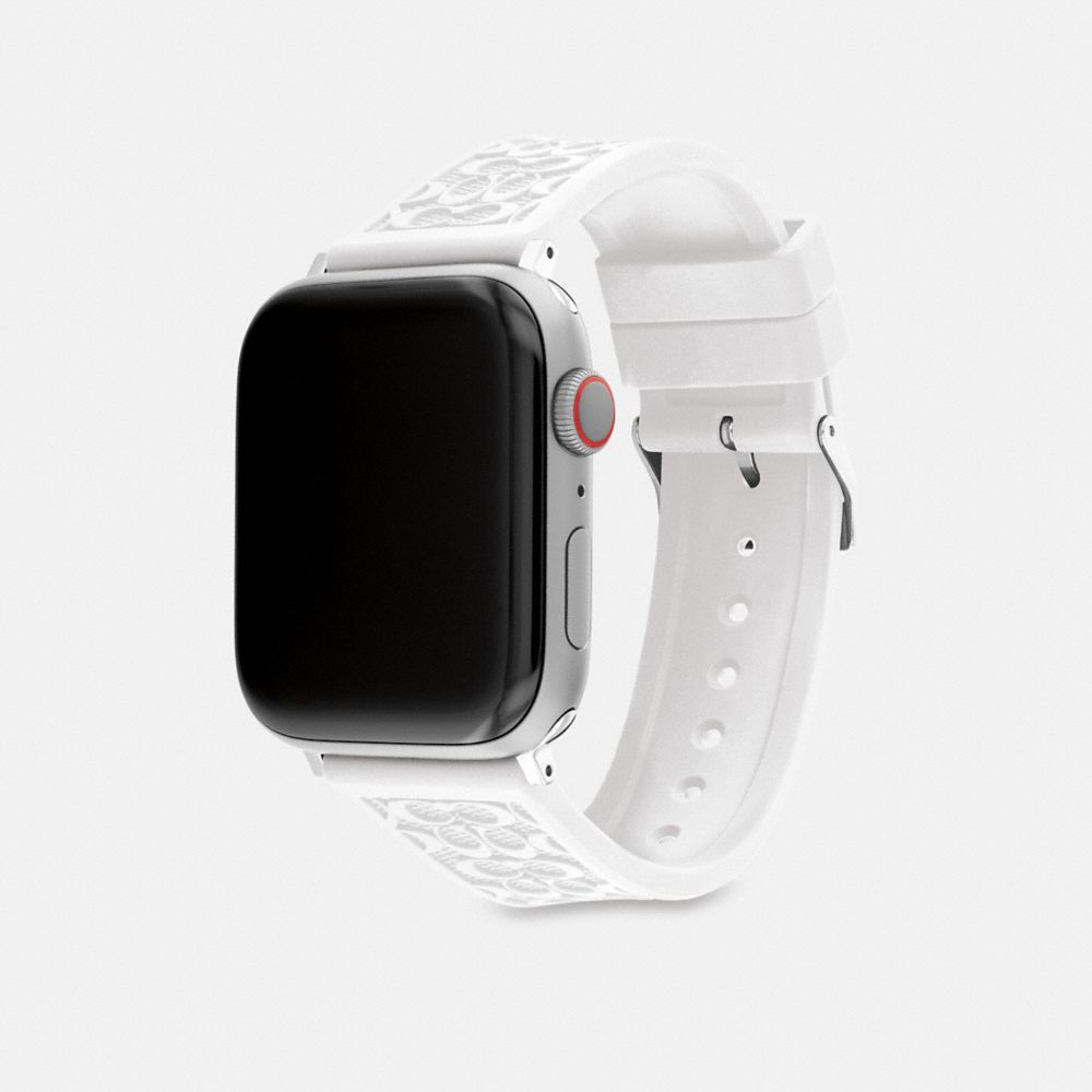 White Coach Apple Watch® Strap, 42 Mm And 44 Mm Men Watches | 8429KVNLM