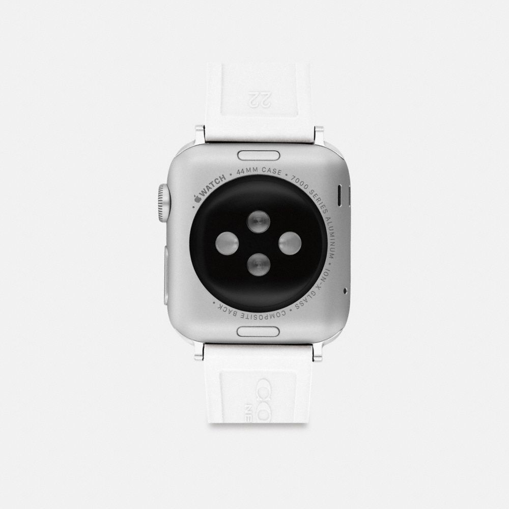 White Coach Apple Watch® Strap, 42 Mm And 44 Mm Men Watches | 8429KVNLM