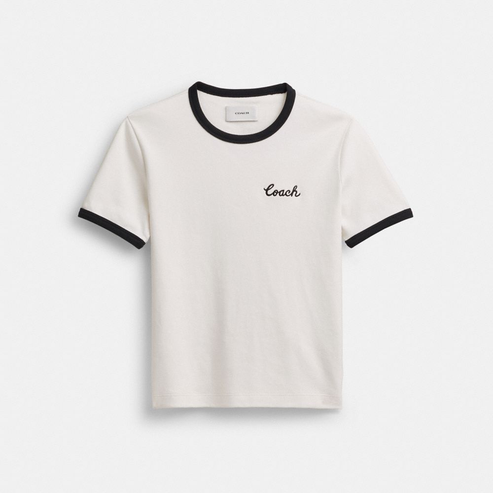 White Coach Coach Ringer T Shirt Women Tops | 2615UIFEO