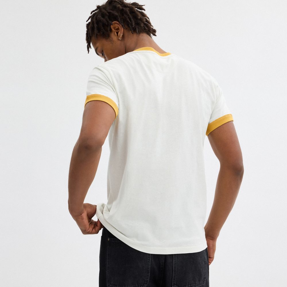 White Coach Roadside Ringer T Shirt Men Tops & Bottoms | 7069EZRTJ