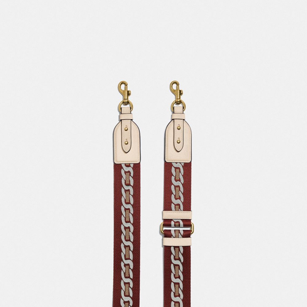 White Coach Strap With Chain Stripe Women Straps, Charms, and Keyrings | 8321PZCNJ