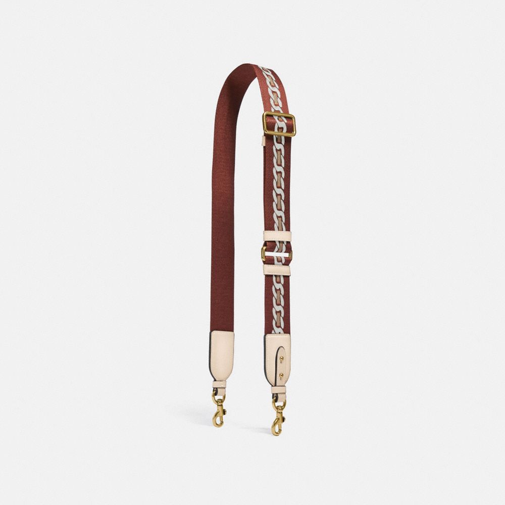 White Coach Strap With Chain Stripe Women Straps, Charms, and Keyrings | 8321PZCNJ