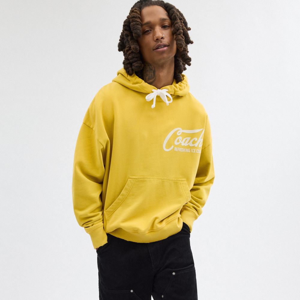 Yellow Coach Americana Hoodie Men Tops & Bottoms | 8635WUAZR