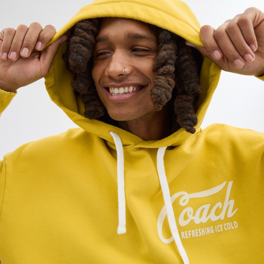 Yellow Coach Americana Hoodie Men Tops & Bottoms | 8635WUAZR