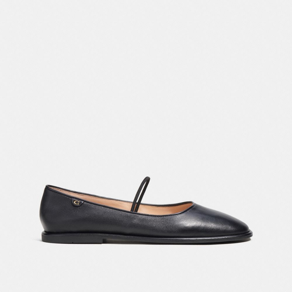 leather/Black Coach Emilia Mary Jane Women Flats & Loafers | 6290MOZSH