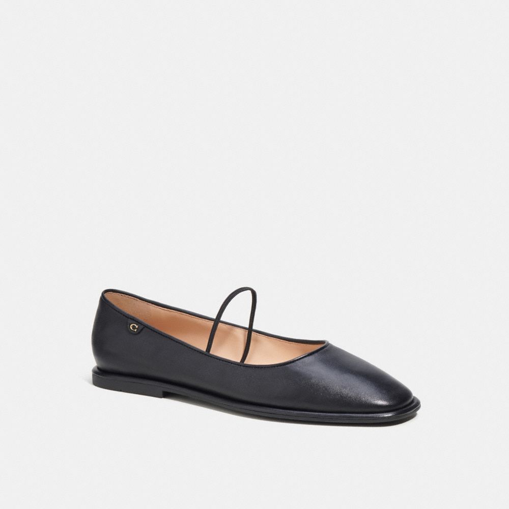 leather/Black Coach Emilia Mary Jane Women Flats & Loafers | 6290MOZSH