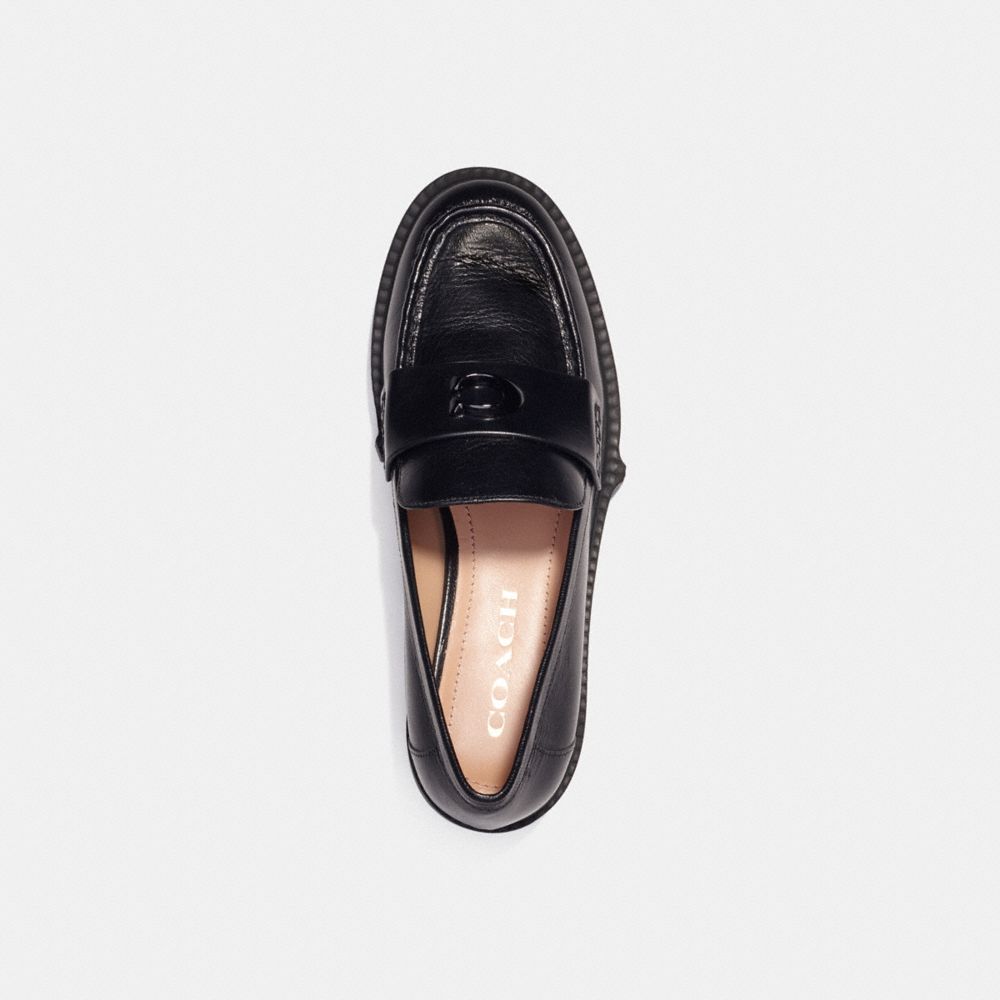 leather/Black Coach Leah Loafer Women Flats & Loafers | 2761YVKJO