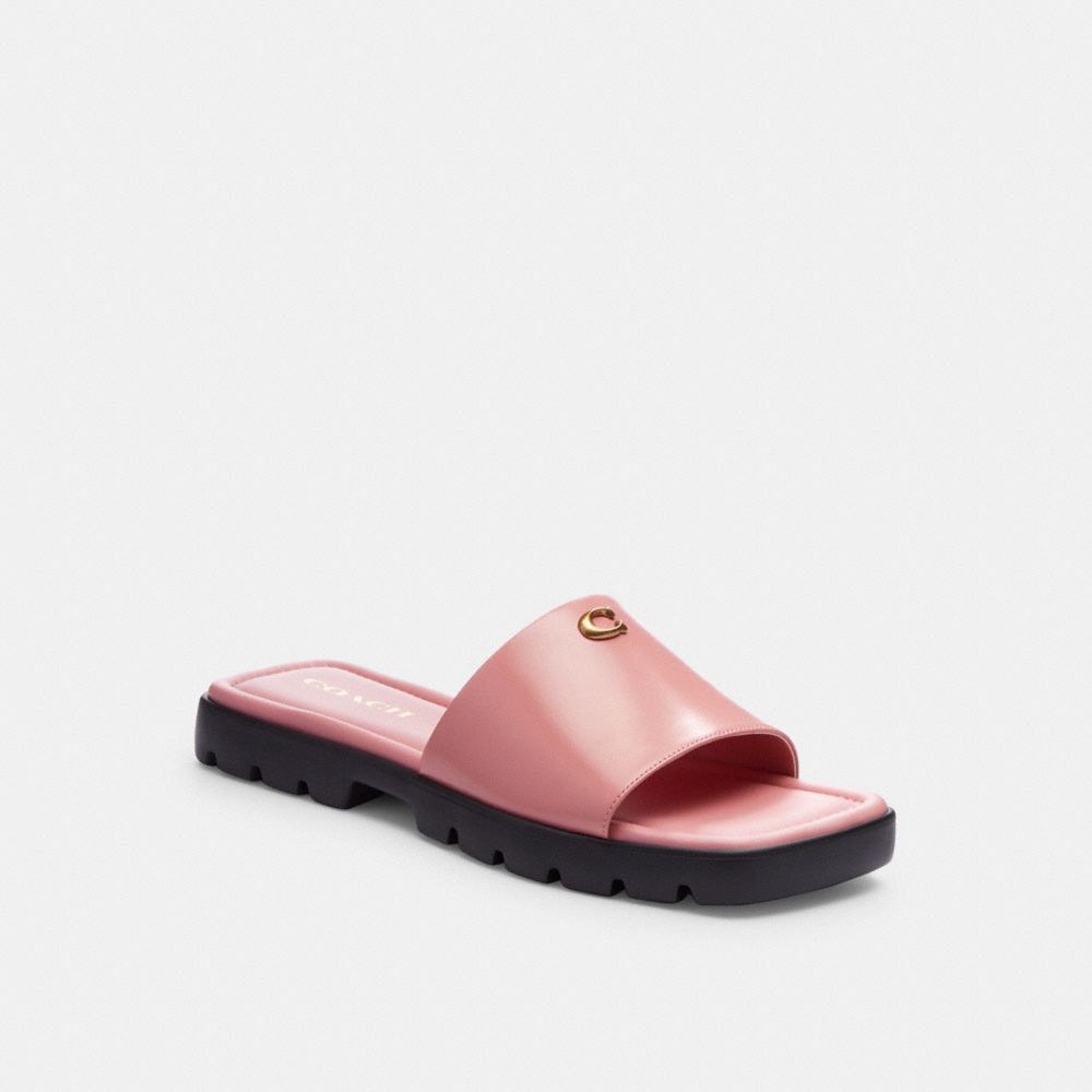 leather/Bubblegum Coach Florence Sandal Women Sandals | 6214MTOWX