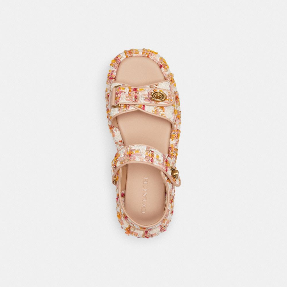 leather/Neutral Coach Peyton Sandal Women Sandals | 1097BKIXC