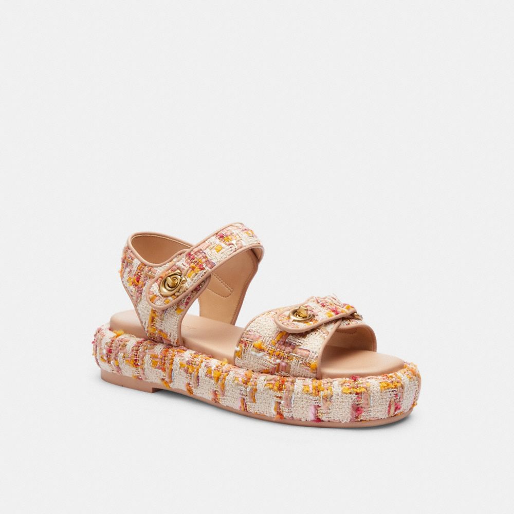 leather/Neutral Coach Peyton Sandal Women Sandals | 1097BKIXC