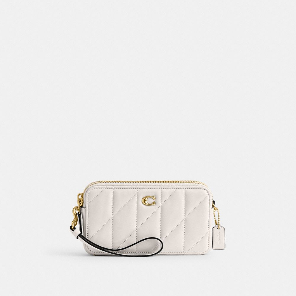 nappa leather/Brass/Chalk Coach Kira With Pillow Quilting Women Crossbody Bags | 5430VAERI