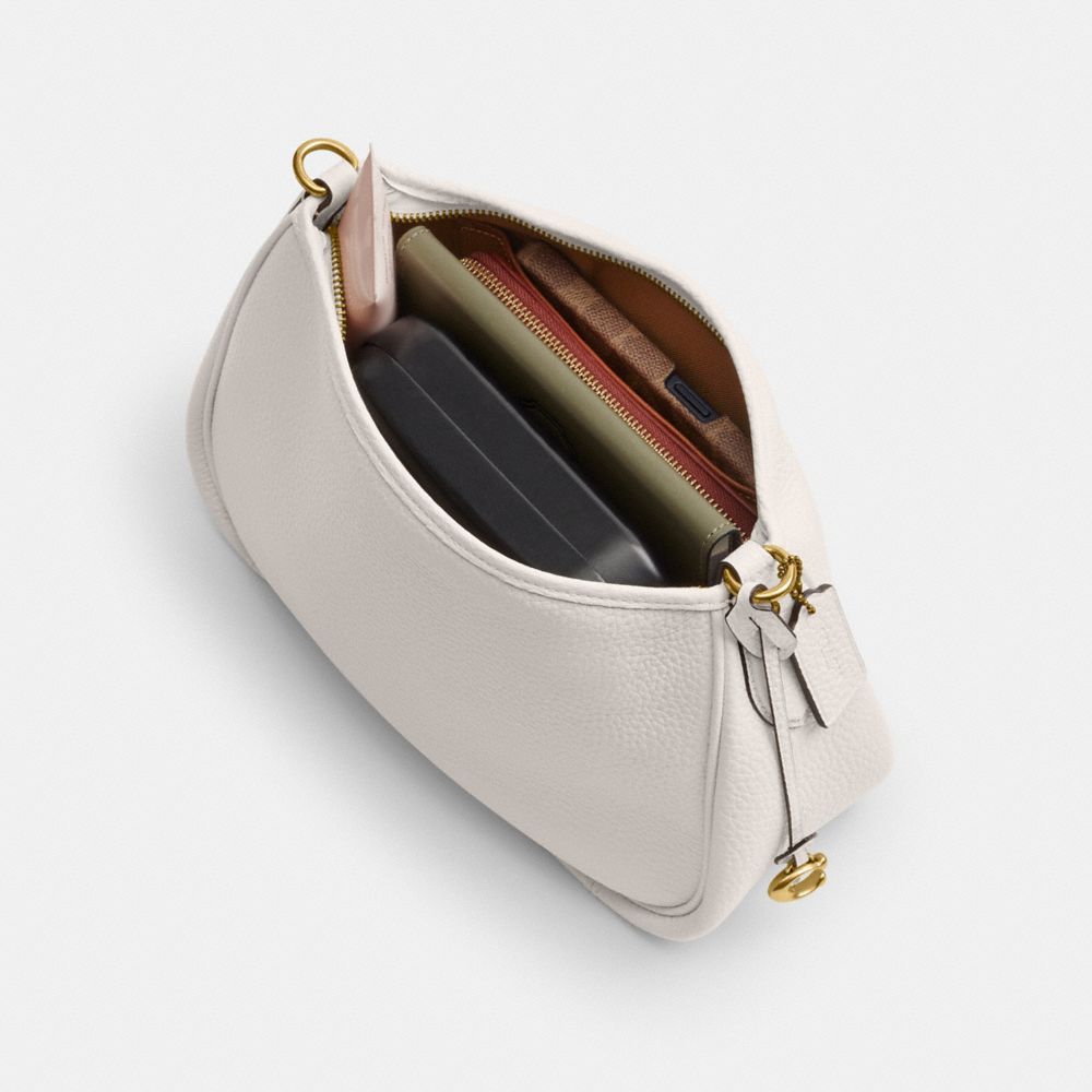 pebble leather/Brass/Chalk Coach Cary Women Crossbody Bags | 6453NFQAT