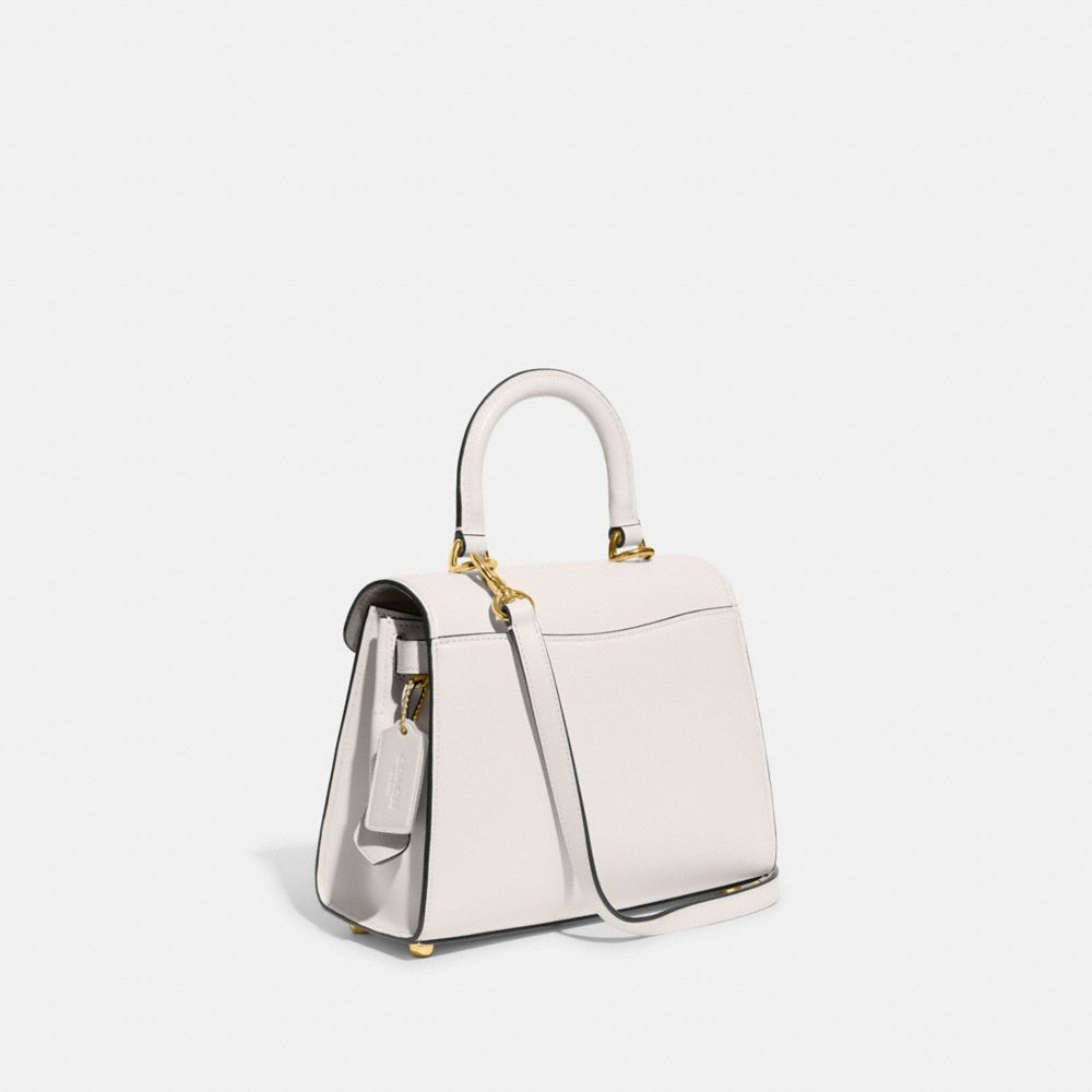 refined calf leather/Brass/Chalk Coach Sammy Top Handle Bag Women Satchels & Top Handles | 7603BDOYV